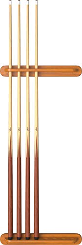 Viper 2-Piece Traditional Wall Mounted Solid Oak Billiard/Pool Cue Rack, Holds 8 Cues