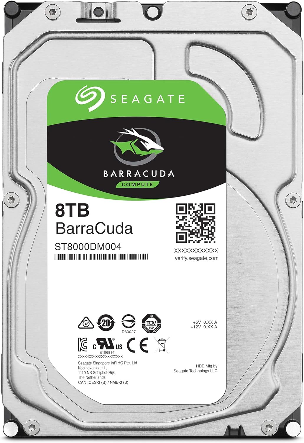 Seagate BarraCuda Internal Hard Drive 8TB SATA 6Gb/s 256MB Cache 3.5-Inch (ST8000DM004)