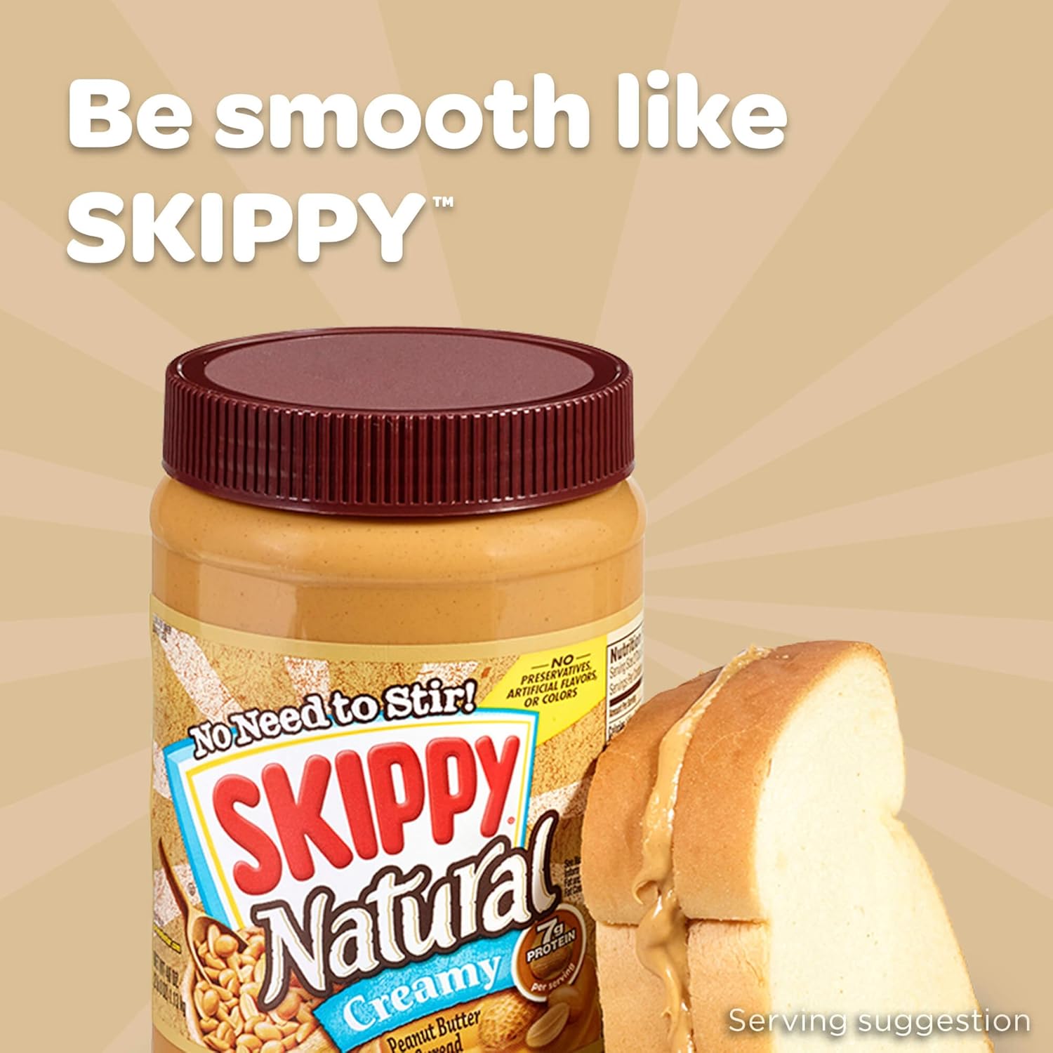 SKIPPY Natural Creamy Peanut Butter Spread, 40 Ounce Twin Pack