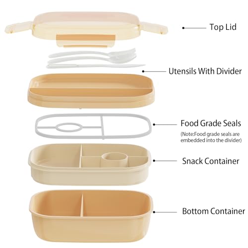 JBGOYON® Bento Lunch Box for Adults, Kids, Men, and Women – Includes Stackable Lunch Containers and Lunch Bag, Perfect for Boys and Girls, Microwave Safe and BPA-Free（Green ）