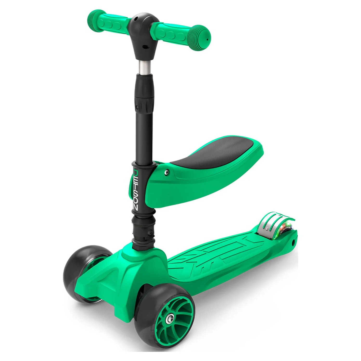 Jetson Spot Red LED Light-up Kids Kick Scooter with Seat Supports for Ages 3+, Unisex