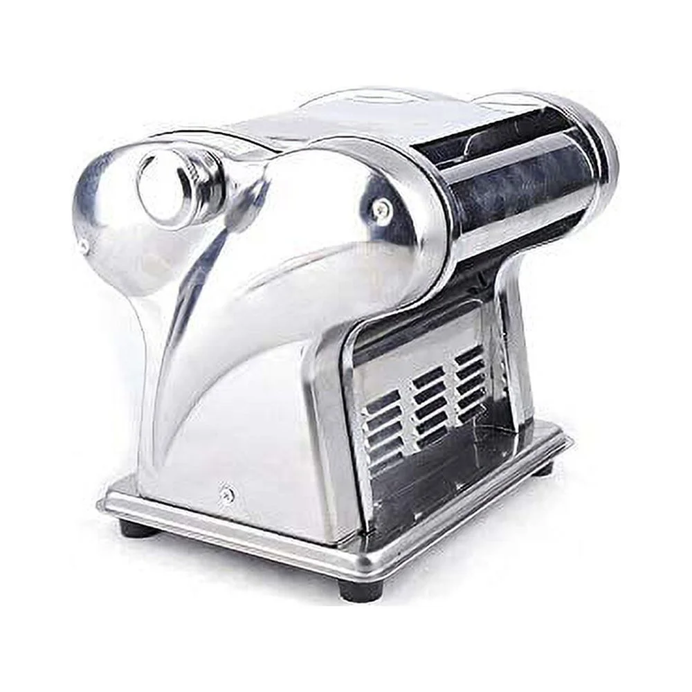 Oukaning 110V Electric Noodle Maker Commercial Stainless Steel Noodle Press 6 Adjustable Thickness 2 Blades