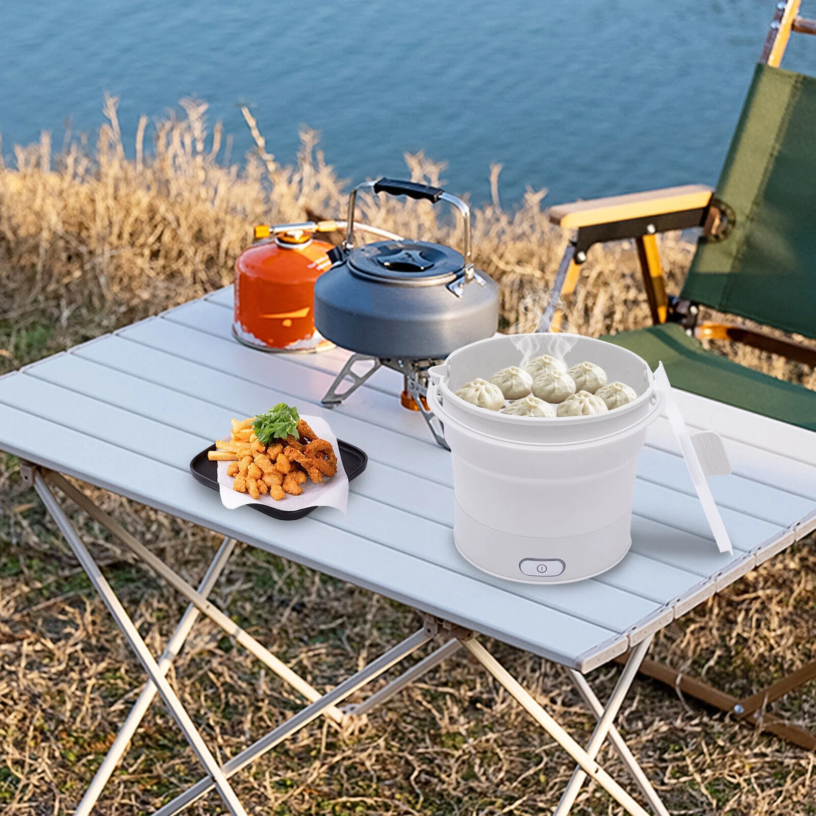 Electric Cooker Mini Collapsible Heating Pot Collapsible Heating Pot Electric Boiling Pot Steamer