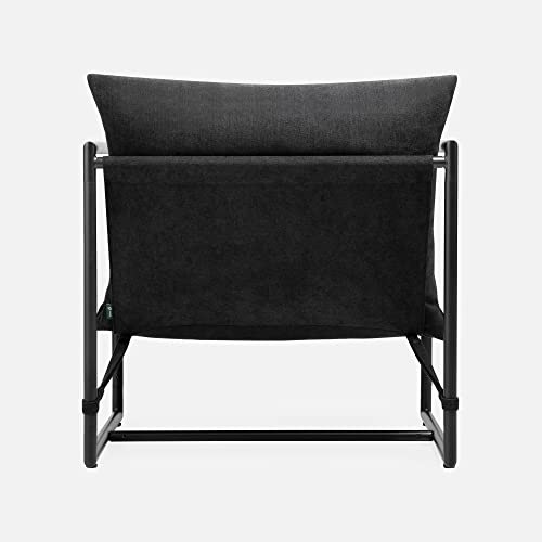 ZINUS Aidan Sling Accent Chair, Metal Framed Armchair with Shredded Foam Cushioning, Black