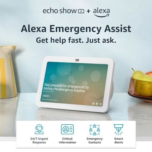 Amazon Echo Show 8 (newest model), With Spatial Audio, Smart Home Hub, and Alexa, Glacier White