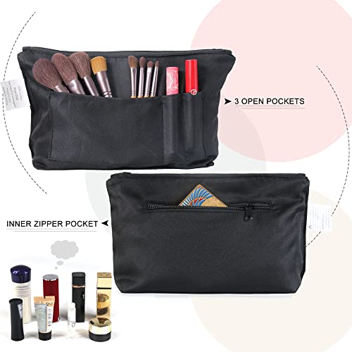 BeeGreen Mother's Day Gifts Personalized Women's Large White and Black Canvas Tote Bag, Embroidered Initials, Leather Handle, Zipper Closure