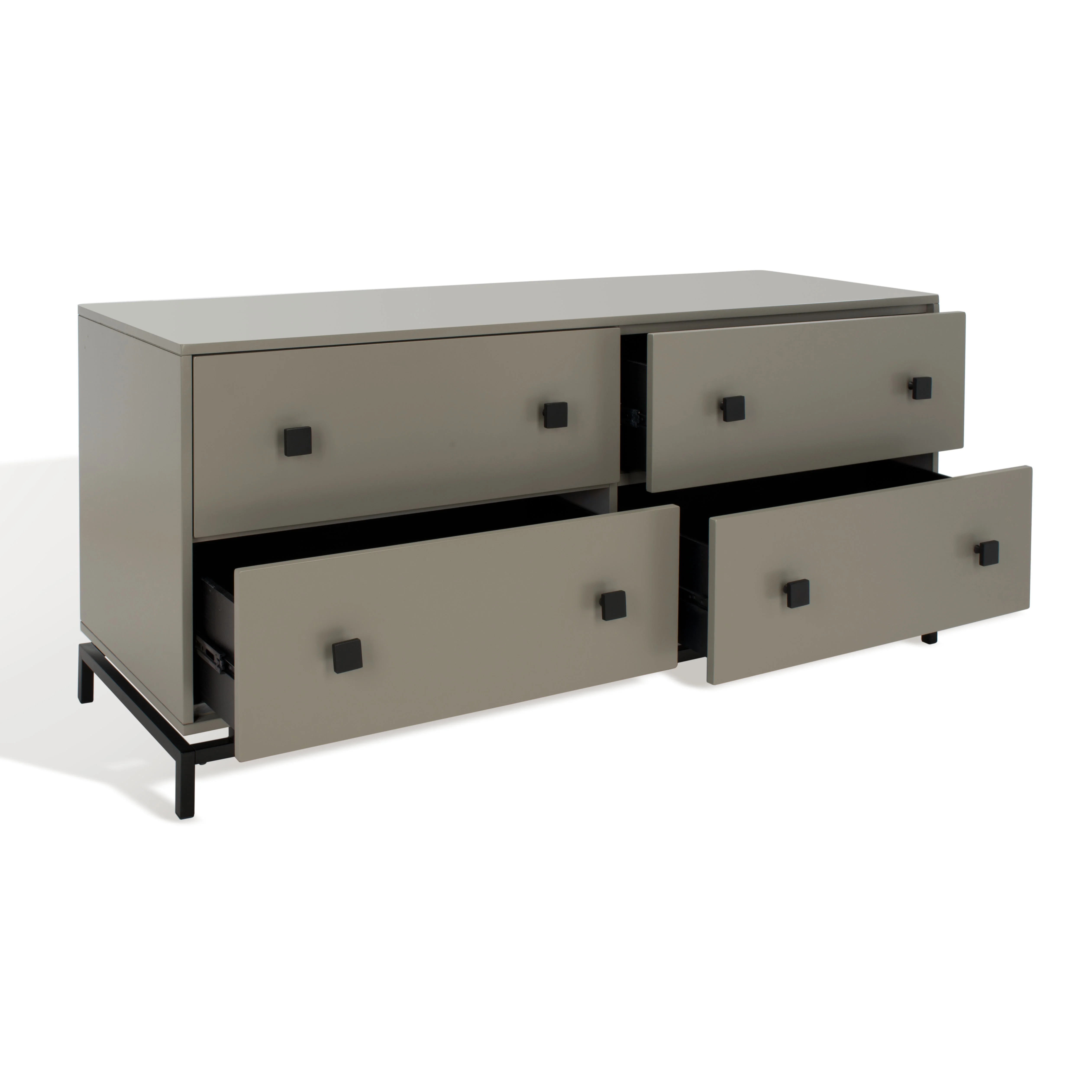 SAFAVIEH Couture Claudette Modern 4-Drawer Dresser, Dark Grey/Black