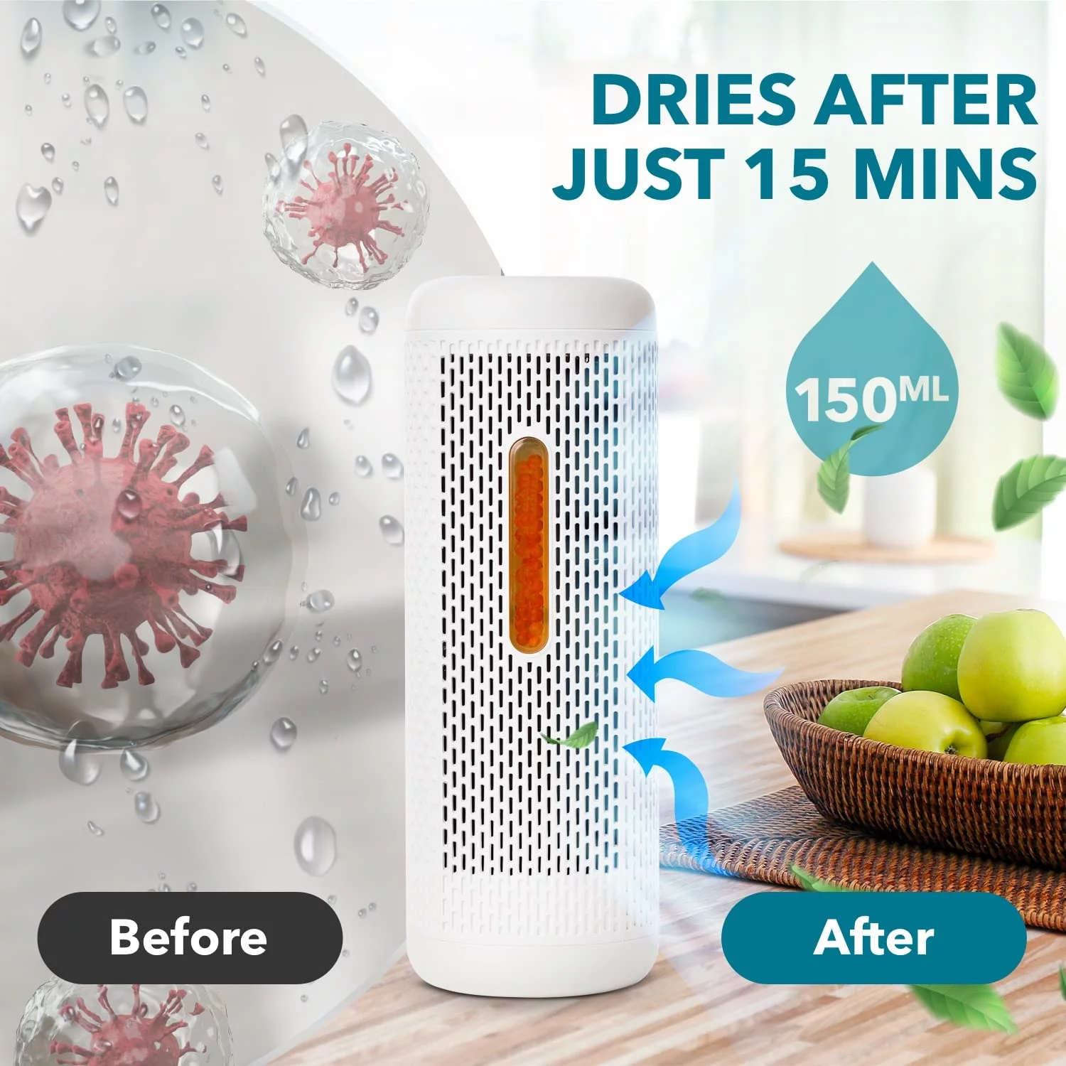 DivinAir Dehumidifier for Bedroom - 360 Degree Dehumidifiers for Home, Closet, and Office | Small Room Dehumidifier Absorbs Heavy Moisture