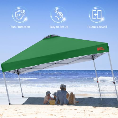 MASTERCANOPY Durable Pop-up Canopy Tent with 1 Sidewall (10'x10',White)