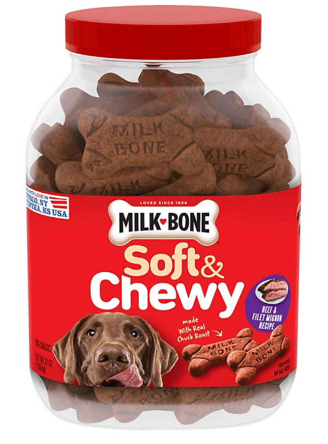 New Milk-Bone Soft & Chewy Dog Snacks, Beef & Filet Mignon Recipe (37 oz.)