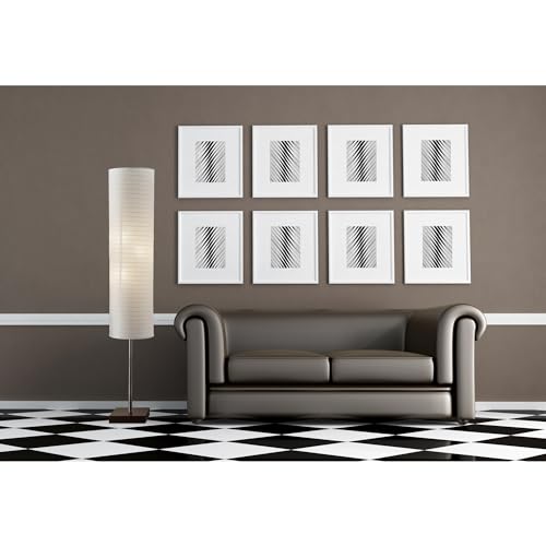 Adesso Home 4099-15 Transitional Three Light Floor Lamp from Gyoza Collection in Pwt, Nckl, B/S, Slvr. Finish, Walnut Rubber Wood/Brushed Steel