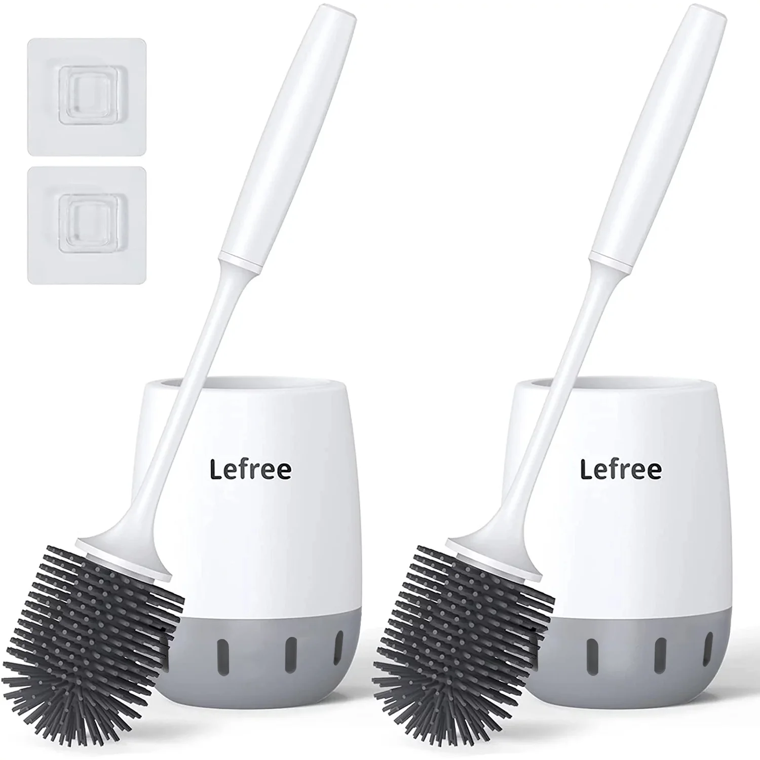 Lefree Toilet Brush and Caddy Bowl Cleaner Holder Set for Bathroom (2Pack)