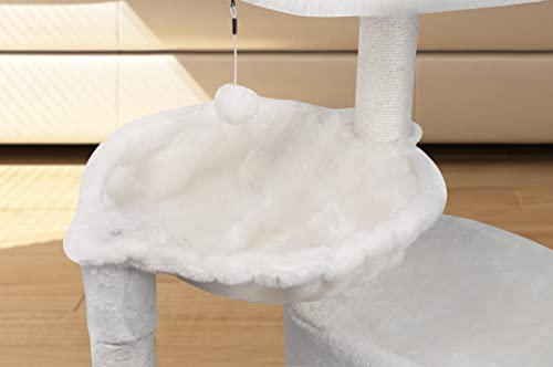 YUNIQUE Cat Tree with Cat Condo and Big Hammock, Grey