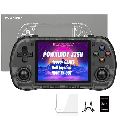 Powkiddy X35H Retro Handheld Game Console, - 10,000+ Games, 3.5
