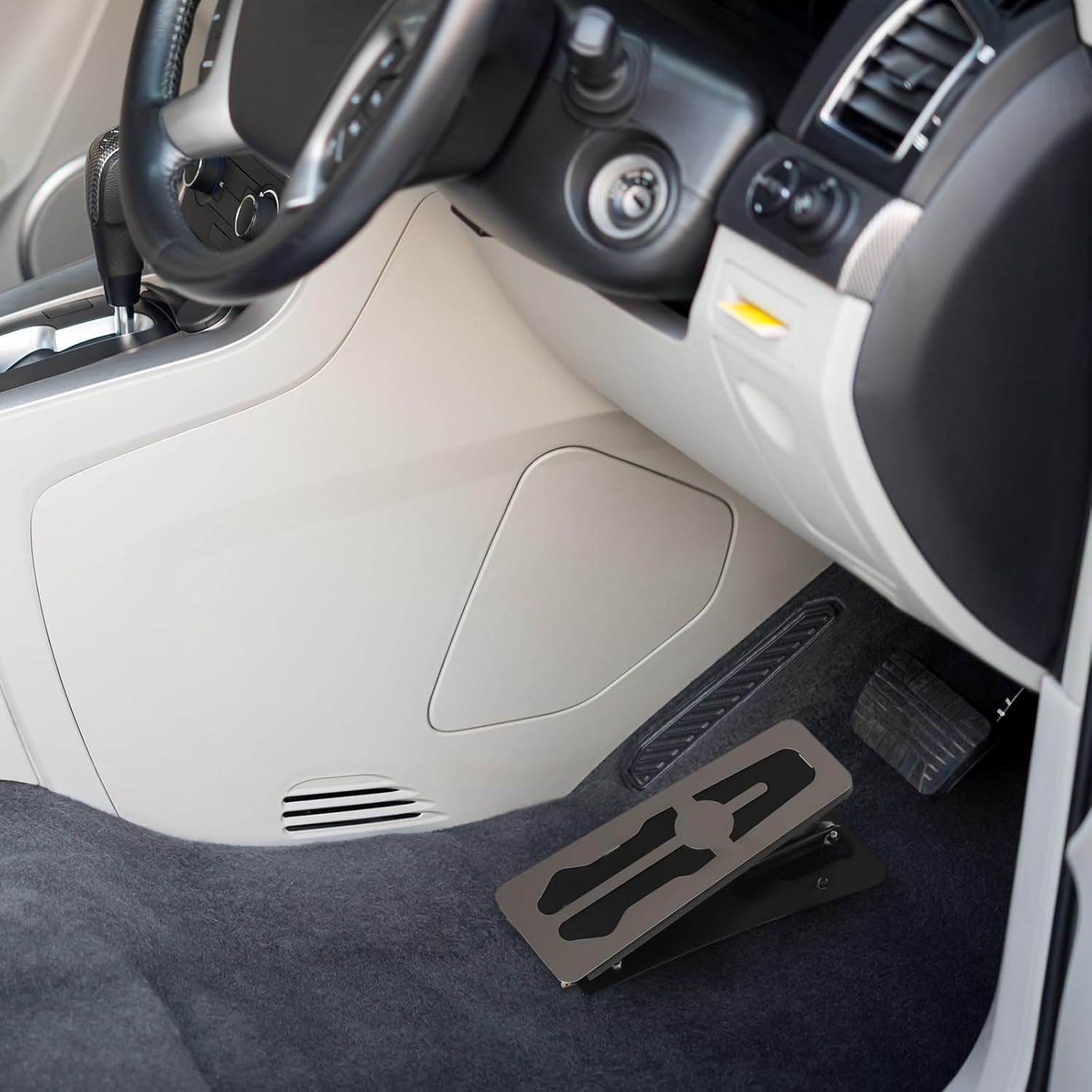 Universal Dual Brake Car Passenger Right Side Brake Set,Instructors Passenger Side Brake Kit,School Student Drivers Ed Training Brake Pedal Set（Silver&Black）