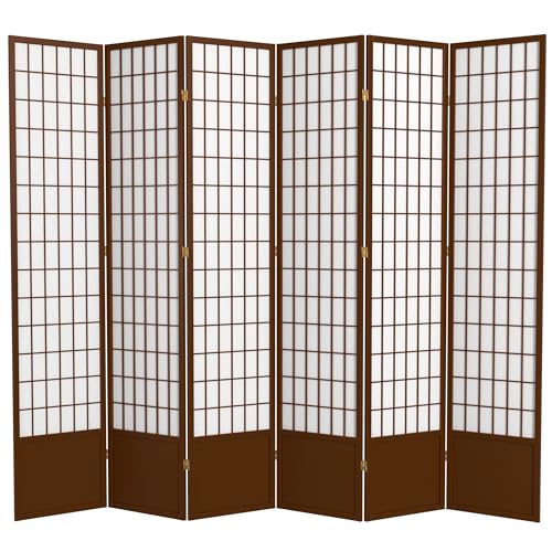 Red Lantern 7 ft. Tall Window Pane Shoji Screen-White-3 Panels Room Divider