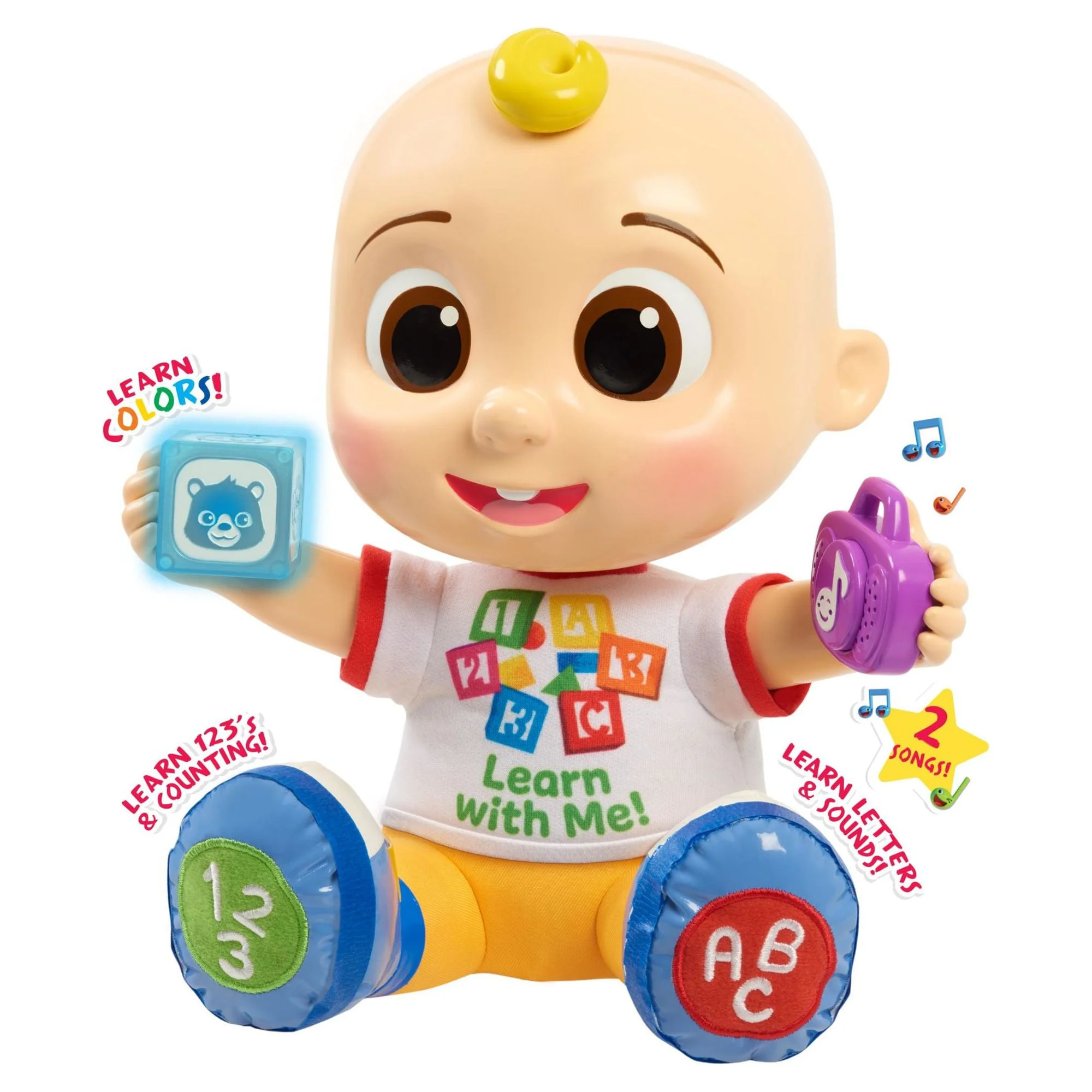 CoComelon Interactive Learning JJ Doll with Lights, Sounds, and Music to Encourage Letter, Number, and Color Recognition, by Just Play