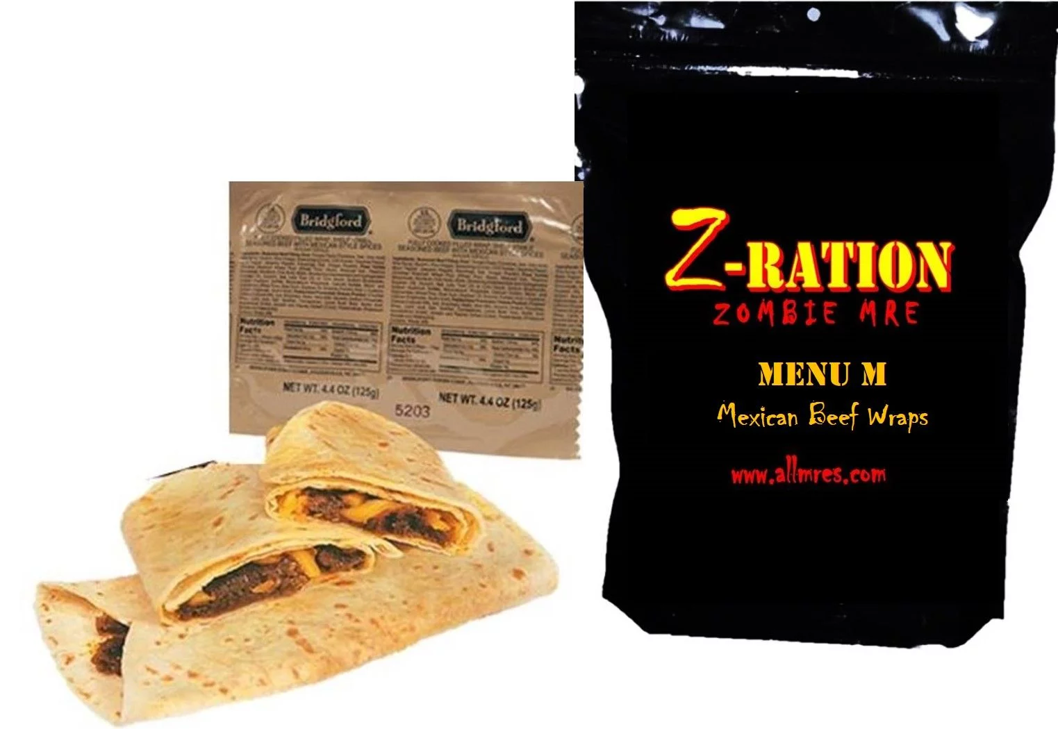 Z-Ration –  Menu M MRE (Meal Ready to Eat) Mexican Beef Wraps: Satisfy Your Hunger on the Go