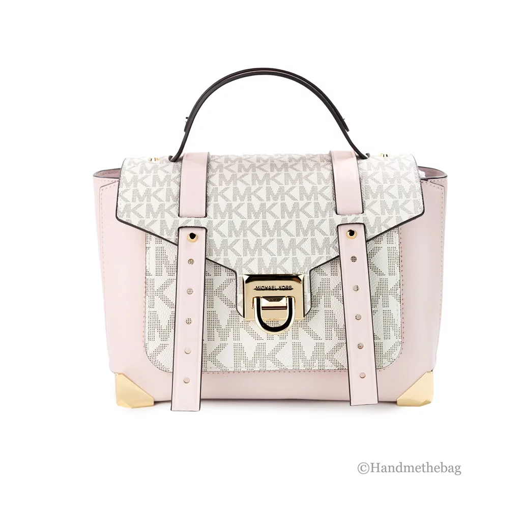 Michael Kors Manhattan Medium Powder Blush Multi PVC Top Handle Satchel Bag