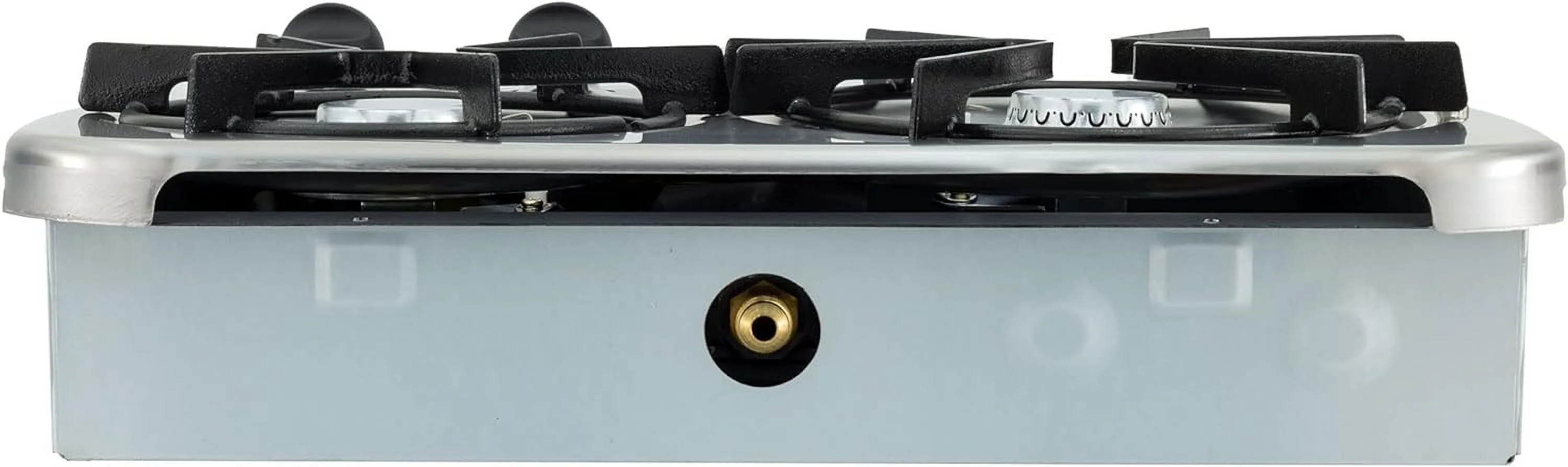 RecPro RV 2 Burner Gas Built-In Cooktop Stove with Cover Hood and Wind Guard | 7200 and 5200 BTU Burners