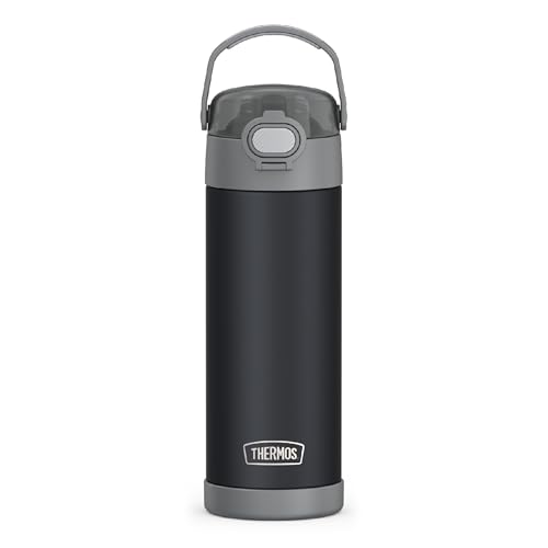 THERMOS FUNTAINER 16 Ounce Stainless Steel Vacuum Insulated Bottle with Wide Spout Lid, Apricot