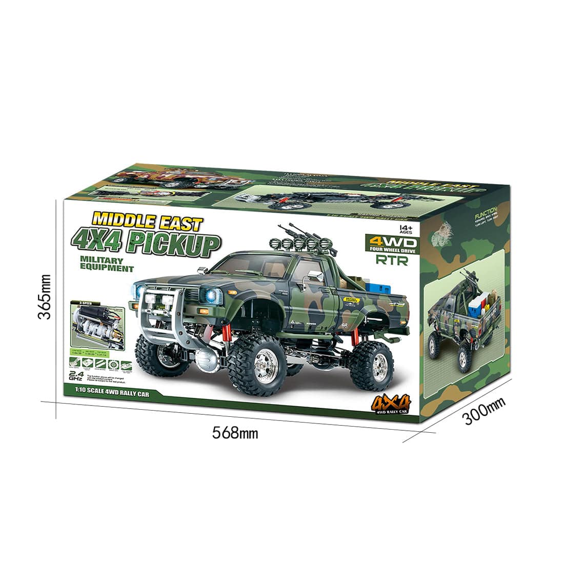 HG-P417 1/10 2.4G Simulation Middle East Pickup Truck RC RTR 4X4 4WD Rally Car