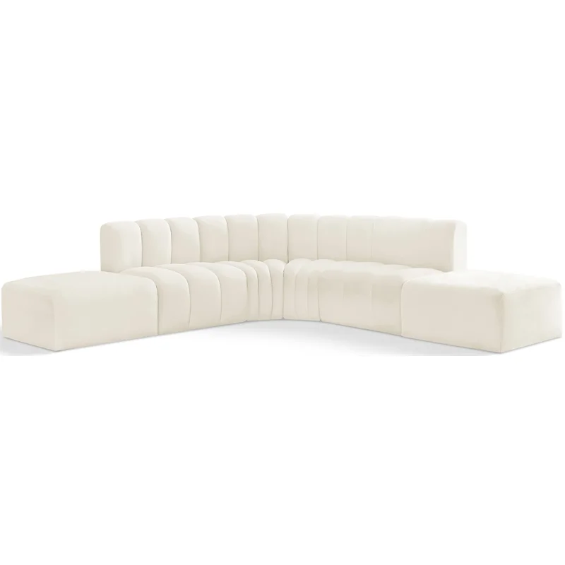 Meridian Furniture Arc Cream Velvet Modular Sofa