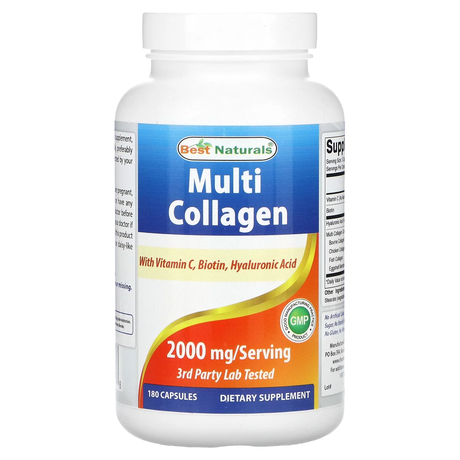 Best Naturals Multi Collagen, 2,000 mg, 180 Capsules (666 mg per Capsule)