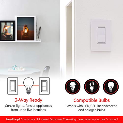 Enbrighten Zigbee Smart Light Switch, QuickFit & SimpleWire, Pairs Directly with Echo Show 10, Echo Studio, Eero Pro 6, Alexa & Google Assistant, Smart Light Switch, 43078