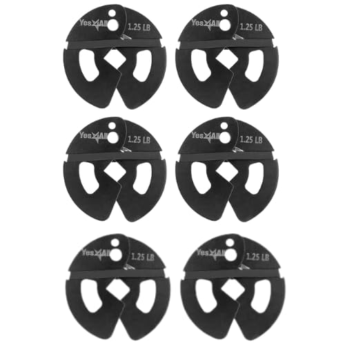 Yes4All Fractional Weight Plates Set, Available In Steel And Rubber, Set of 2/4/6 Plates in 1.25LB, 2.5LB, or 5LB Sizes, Micro Change Plates for Dumbbell and Olympic Barbell Weightlifting