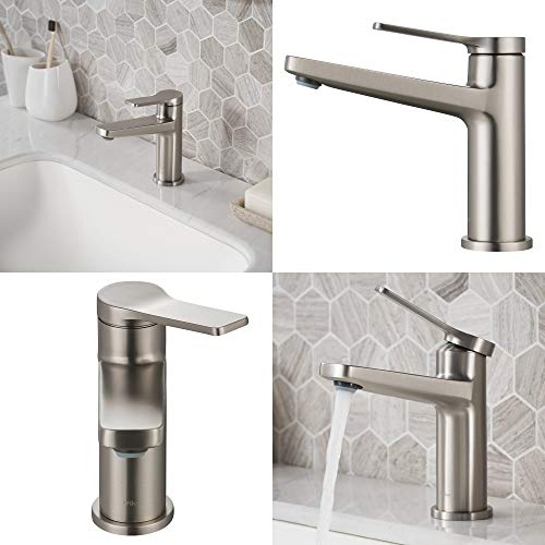 KRAUS Indy Single Handle One Hole Bathroom Sink Faucet in Chrome, KBF-1411CH