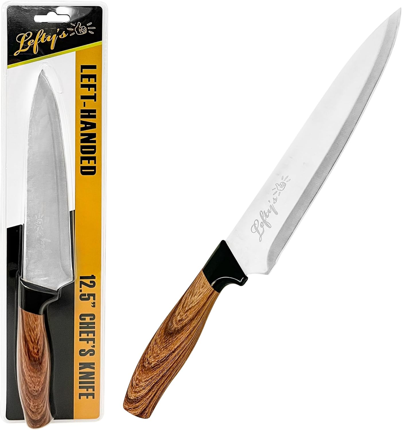 Lefty’s Left Handed Chef Knife - Stainless Steel Durable Blade - Extra Sharp - Great for Cutting, General Purpose, Kitchen items - Gifts for Left-Handed People, Lefty, Adults, Man, and Women