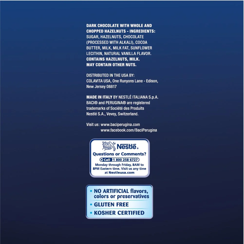 Baci Classic Chocolate Bulk Box, Dark, 6.6 Pound