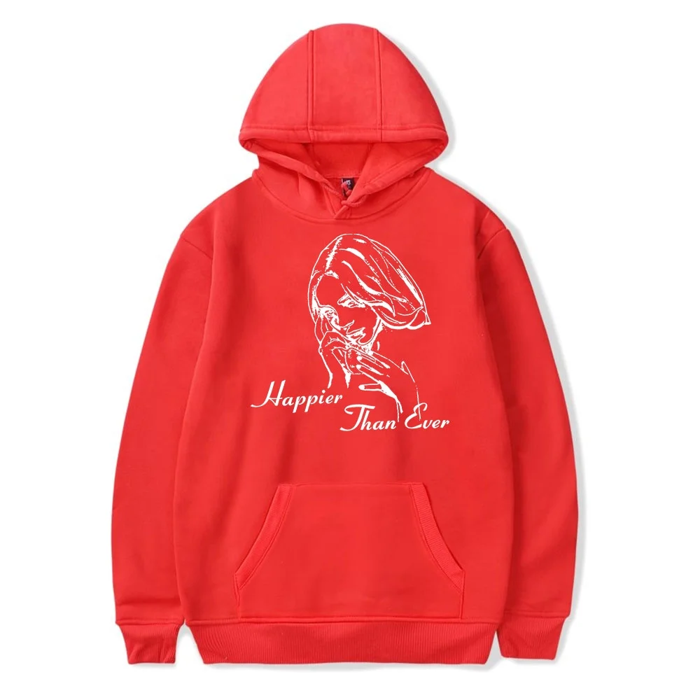 Billie Eilish Happier Than Ever Merch Hoodies Man/Woman Hip Hop Hoodies Fans Sweatshirts Printed Casual Clothes
