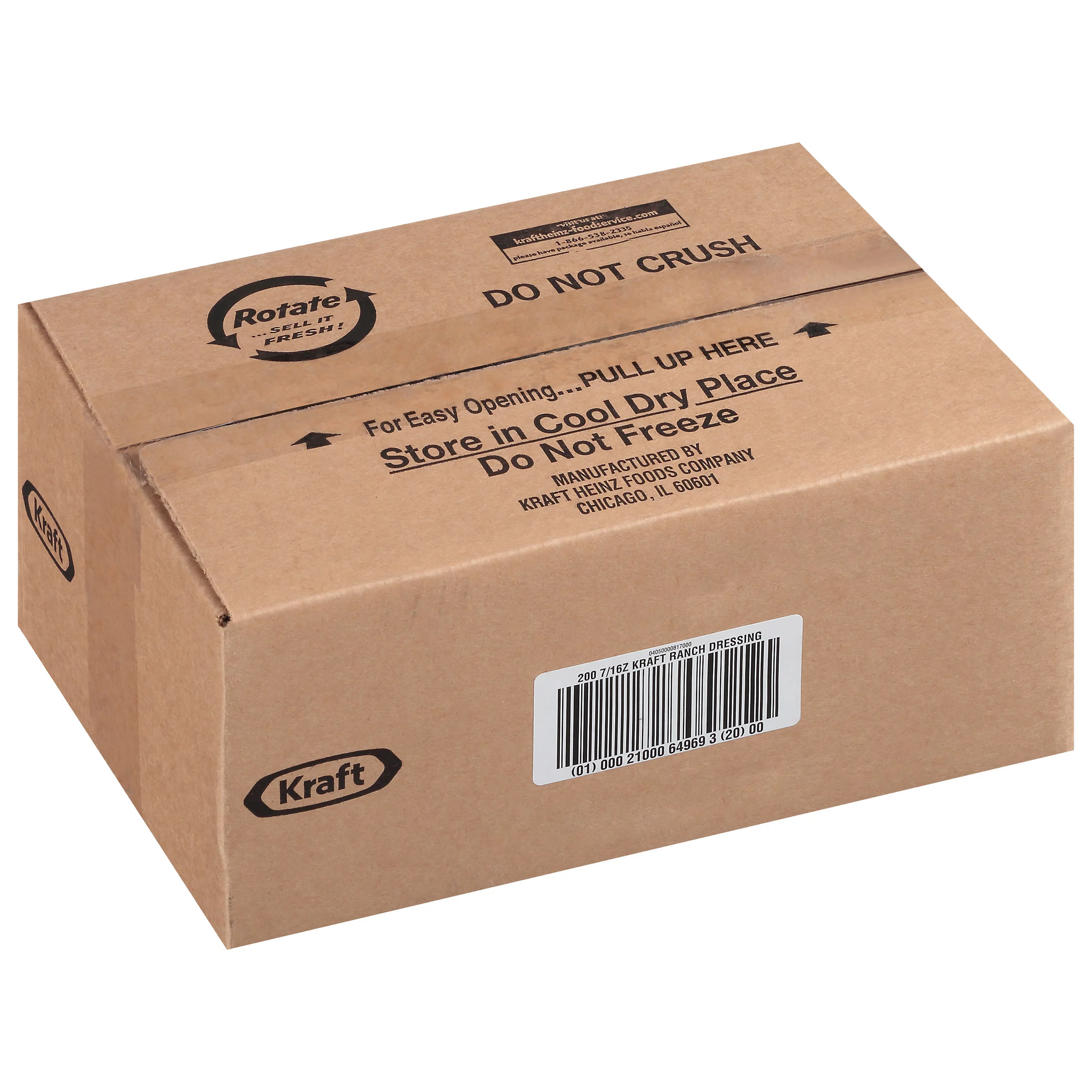 Kraft Single Serve Ranch Salad Dressing, 0.44 oz. Packets, 200 per case