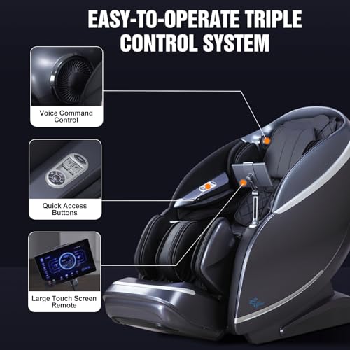 2024 A688 Heaven Duet Massage Chair-4D & 3D Dual-Mechanism Zero Gravity Recliner with Yoga Stretch and Electric Automatic Footrest Extension-Full Body Relaxation (Black)