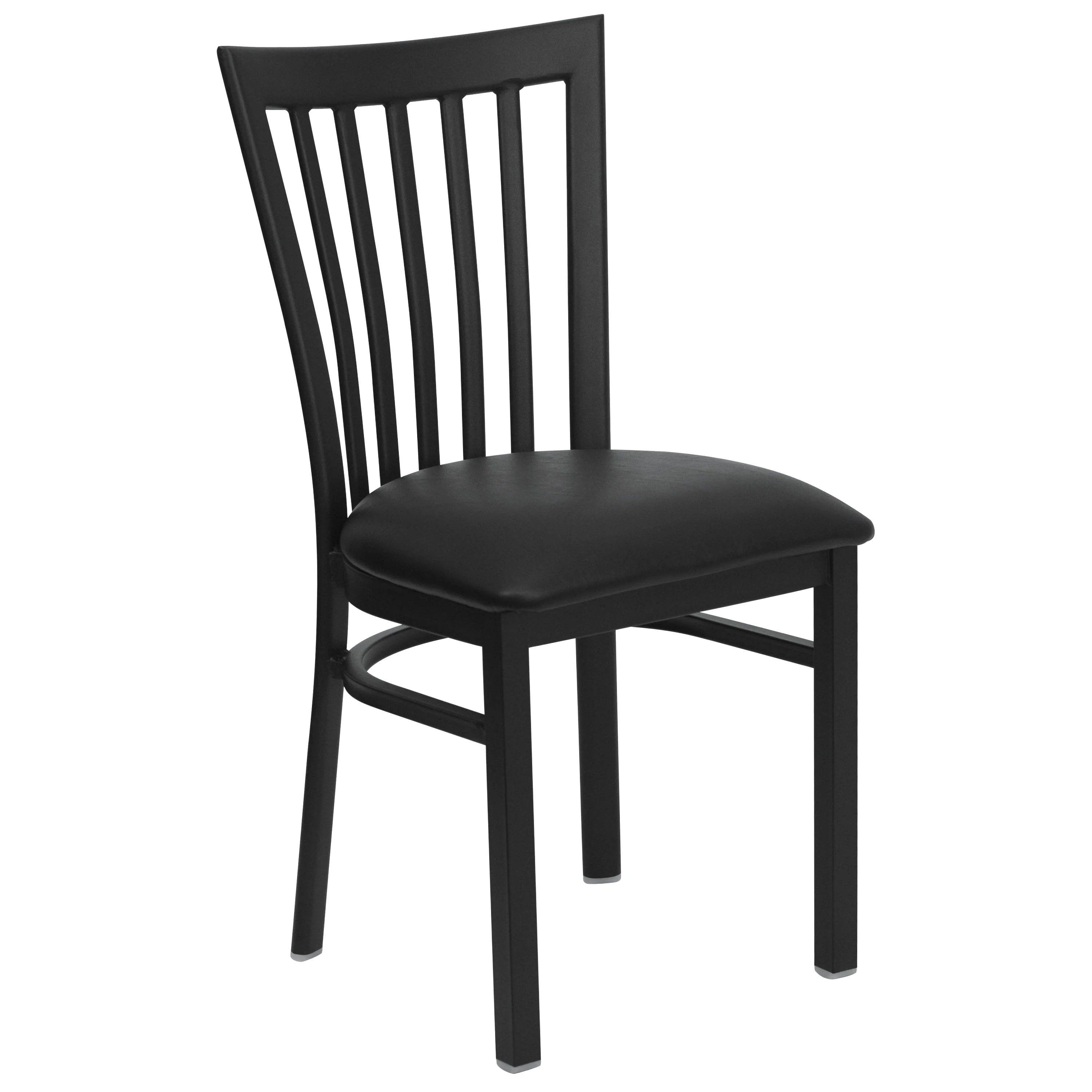 Flash Furniture HERCULES Series Black School House Back Metal Restaurant Chair - Black Vinyl Seat