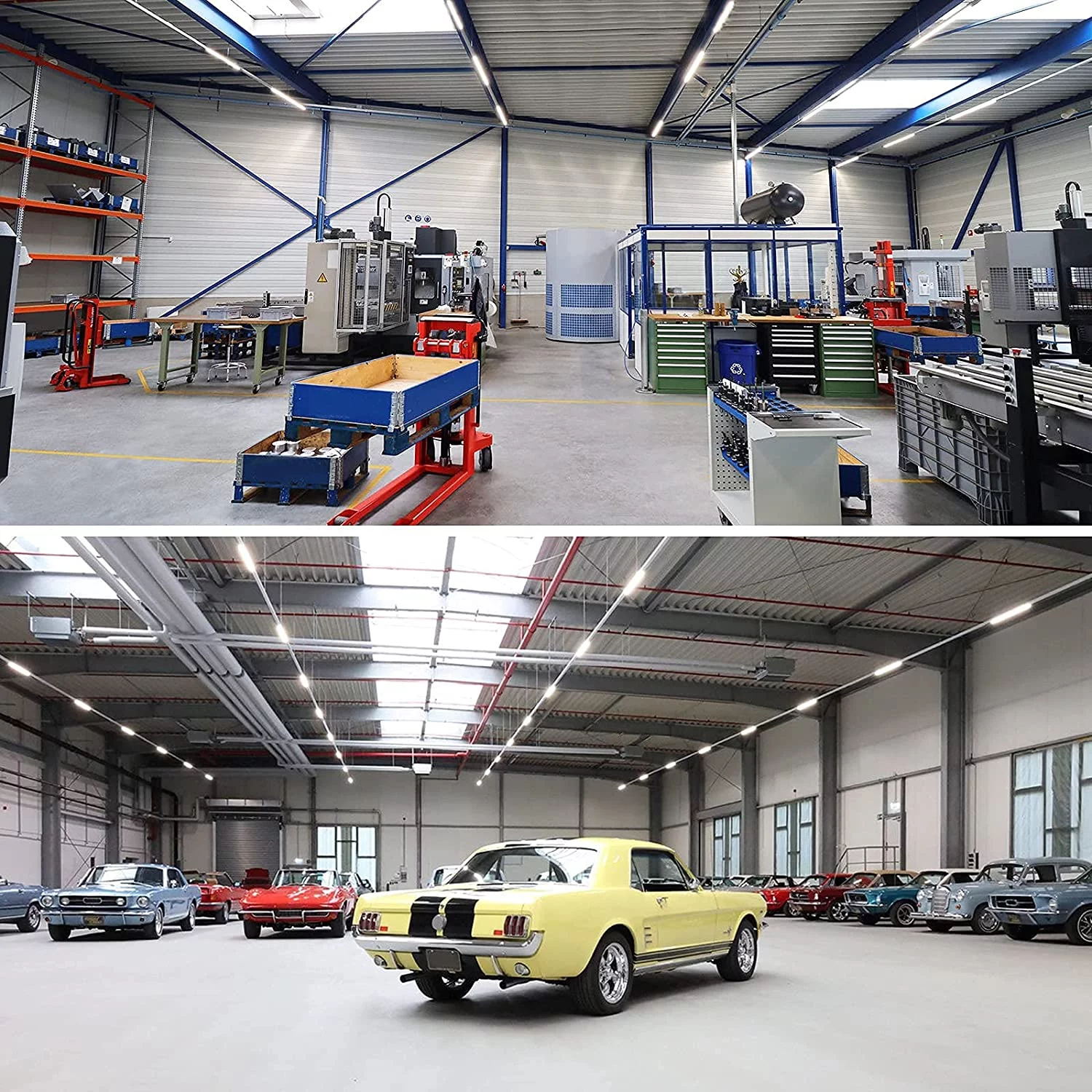 WAGEE 8FT LED Shop Light, 72W 9000LM 5000K, Daylight White, V Shape, Clear Cover, T8 Linkable Shop Lights, LED Tube Lights with Plug, 4 Packs