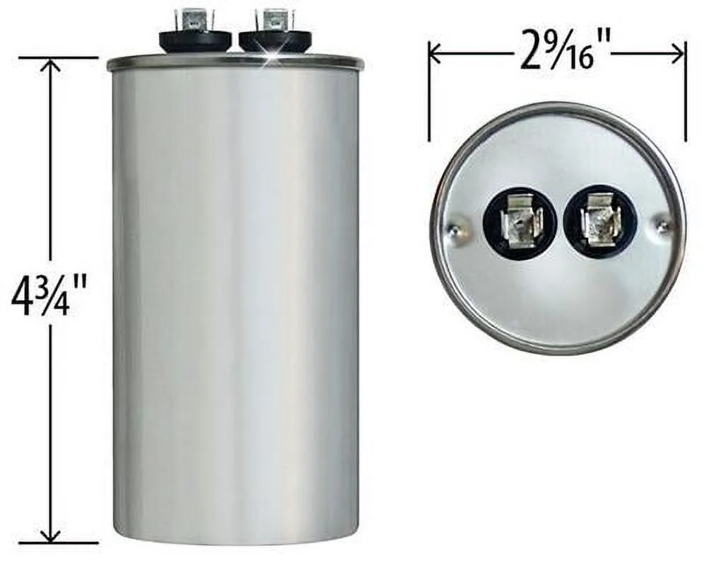 70 uF MFD x 440 VAC Round Genteq / GE Industrial Replacement Capacitor # C470R / 97F5251