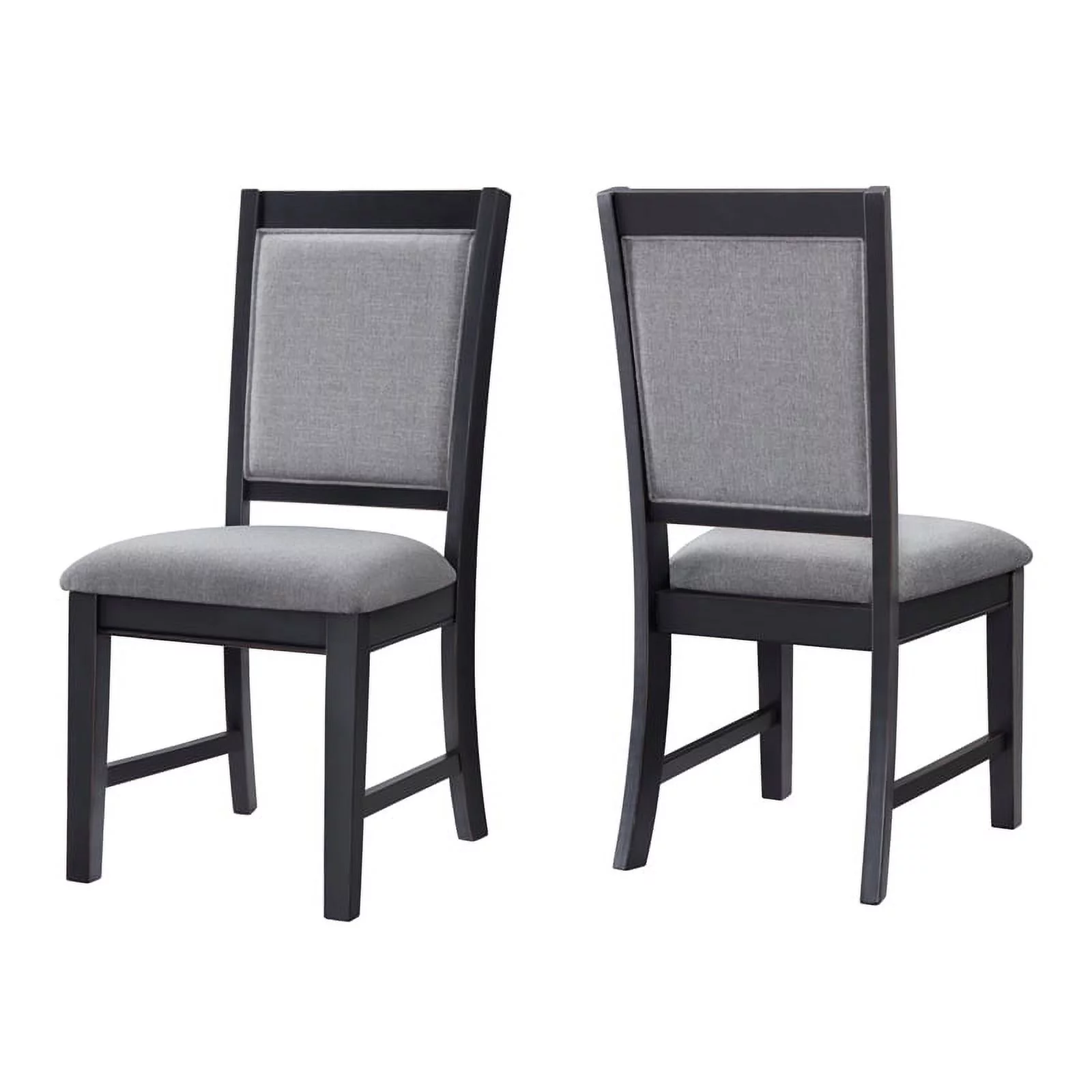 Del Mar Black and Grey Linen Dining Room Chair (Set of 2)