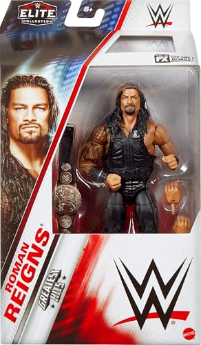 Mattel WWE Elite Action Figure & Accessories, Greatest Hits 2025, 6-inch Collectible Roman Reigns with 25 Articulation Points & Swappable Hands