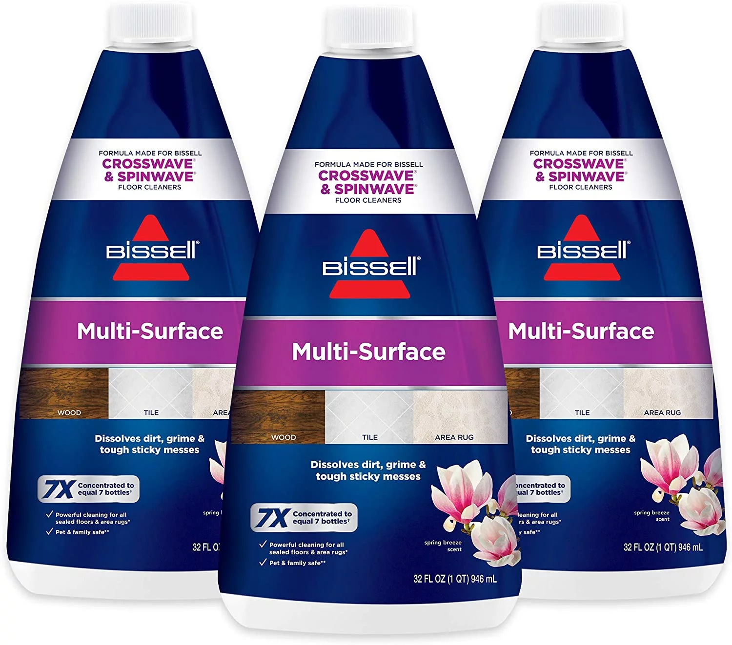 Bissell Crosswave Multi Surface Formula, 3 Pack, 32oz, 96 Fl Oz