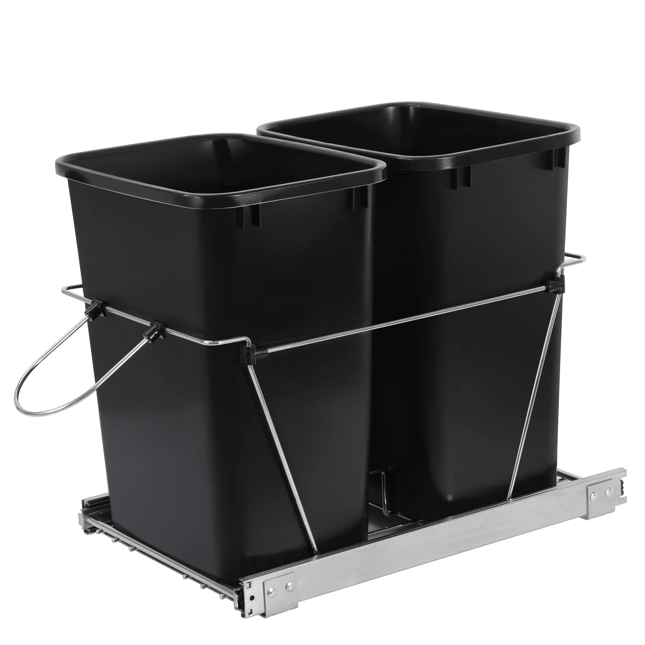 HomGarden Dual 35Qt Pullout Trash Garbage Can, 8.7Gal Capacity Under Kitchen Cabinet