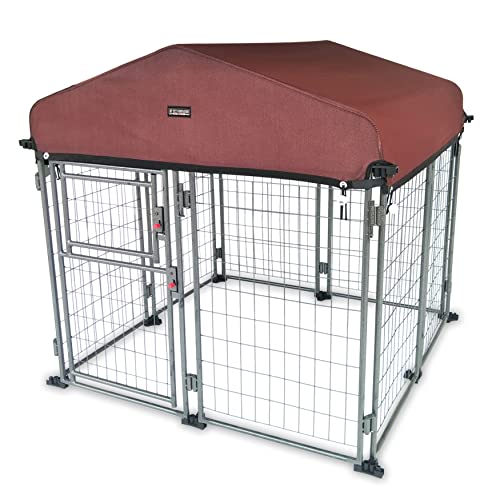 Neocraft My Pet Companion Dog Kennel with Roof Cover (4.5’) - Weather Resistant / Covered / Heavy Duty / Outdoor / Winter Welded Wire Pet Kennel for Medium Sized Dogs - Easy to Assemble