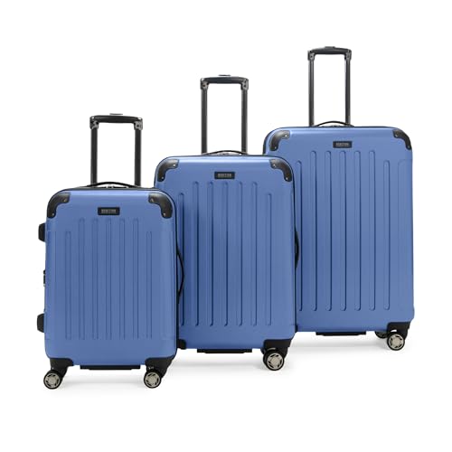 Kenneth Cole REACTION Renegade Luggage Expandable 8-Wheel Spinner Lightweight Hardside Suitcase, Navy Blue, 20-Inch Carry On