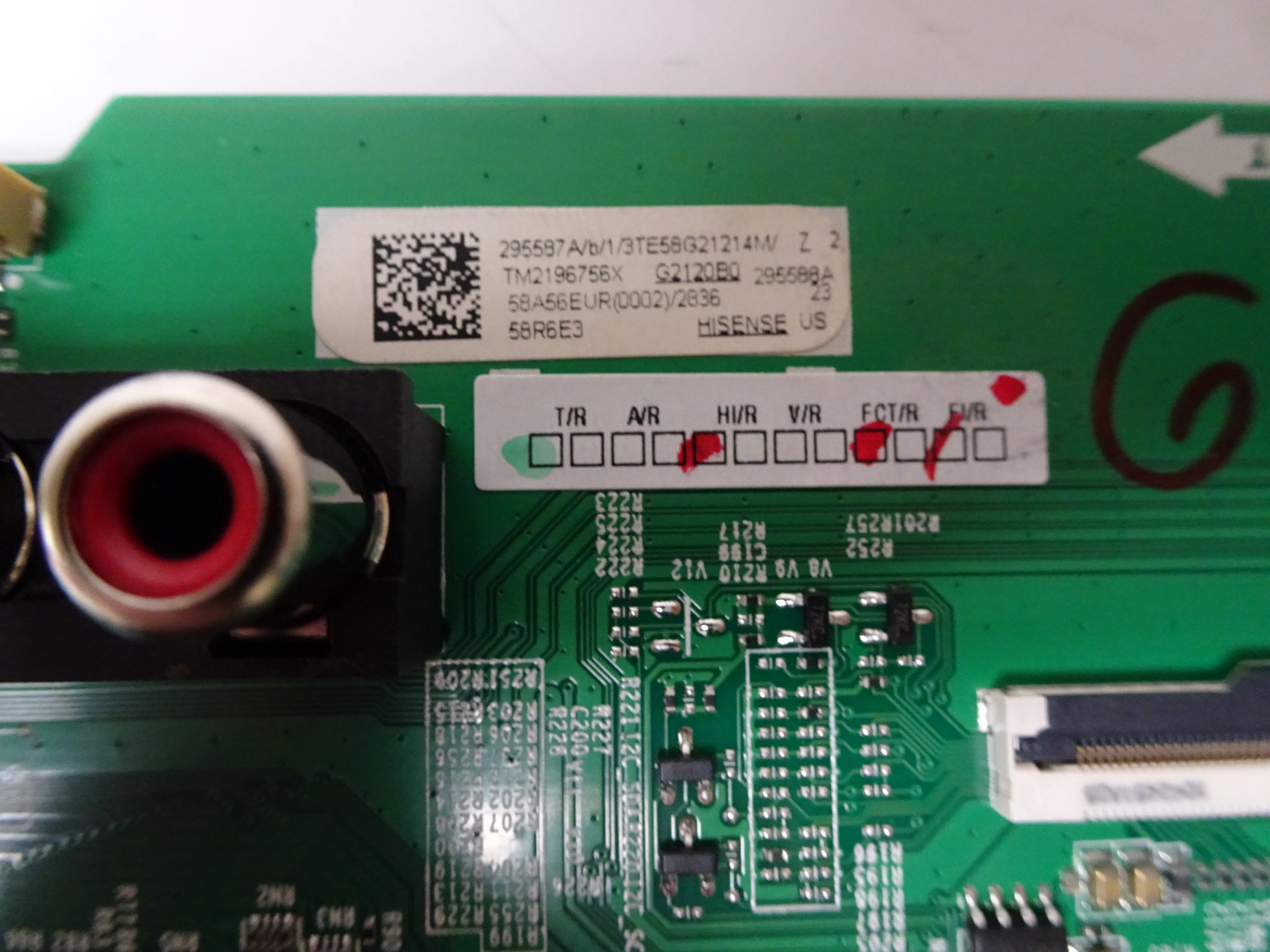 Hisense 58R6E3 Main Board 295587A, RSAG7.820.9221/ROH