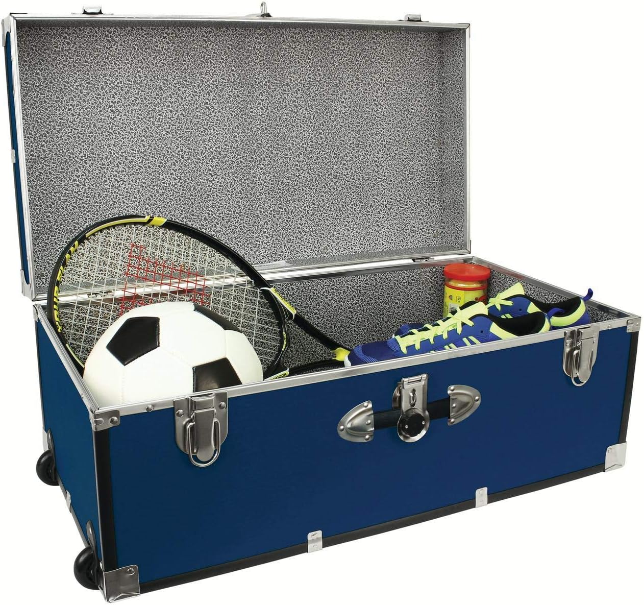 Seward Trunk 30-inch Footlocker Trunk with Wheels Blue