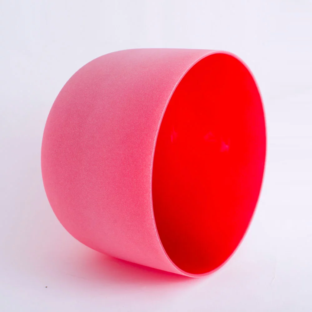 ENERGYSOUND Red Color Frosted C Root  Chakra Quartz Crystal Singing Bowl 10 inch
