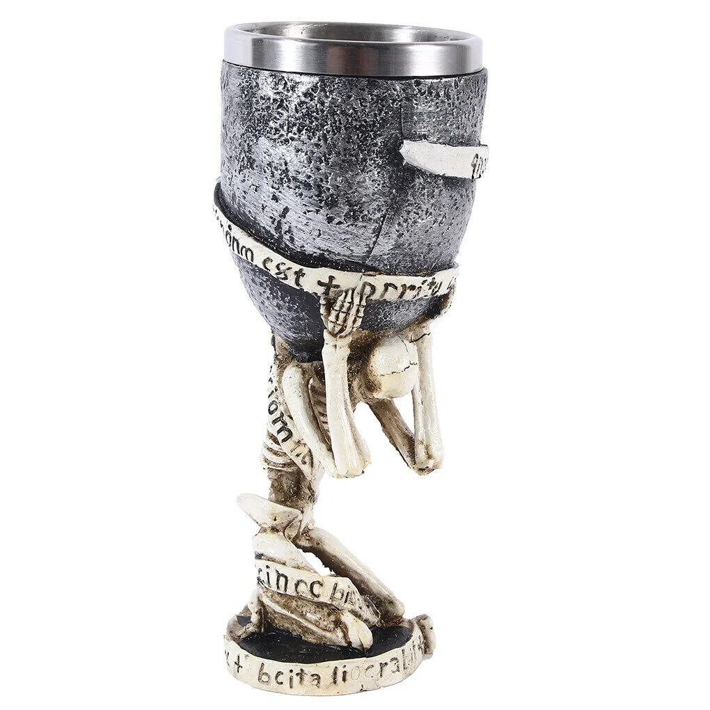 Skull Goblet Skeleton Dragon Claw Horn Punk Stainless Steel Gothic Wine Cups