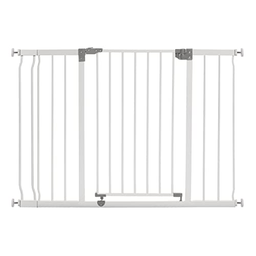 Dreambaby Liberty Extra-Wide Baby Safety Gate- with Smart Stay Open Feature - Fits Openings 39-42.5 inches Wide - White - Model L867
